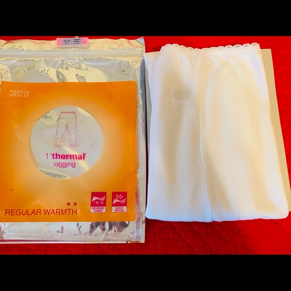 English Marks & Spencer Thermal underwear leggings & vest set Junior Girls 13-14 - Picture 4 of 8